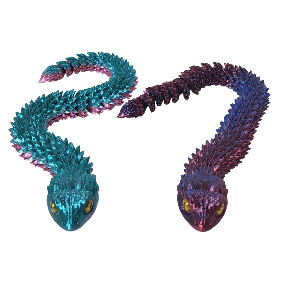3D‎ Printed Articulated Bush Viper Snake Fidget Toy Set Dual Tone Silk 14.5 Inch
